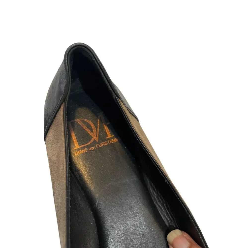 DVF Diane Von Furstenberg Olive Suede Ballet Flat‎ Size 6